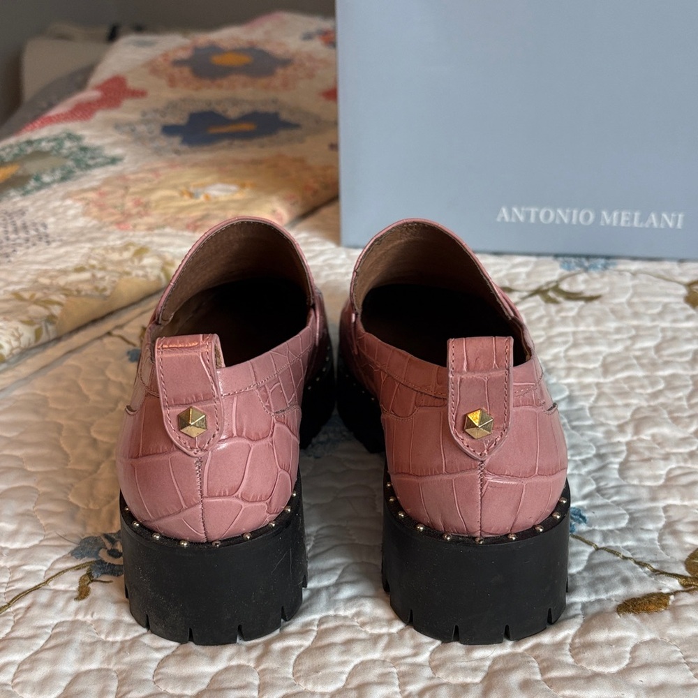 Antonio Melani Blush Arlo Croc-Embossed Loafers Size 8.5 - Picture 5 of 15